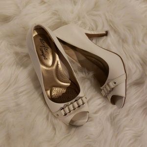 White Peep Toe Heels